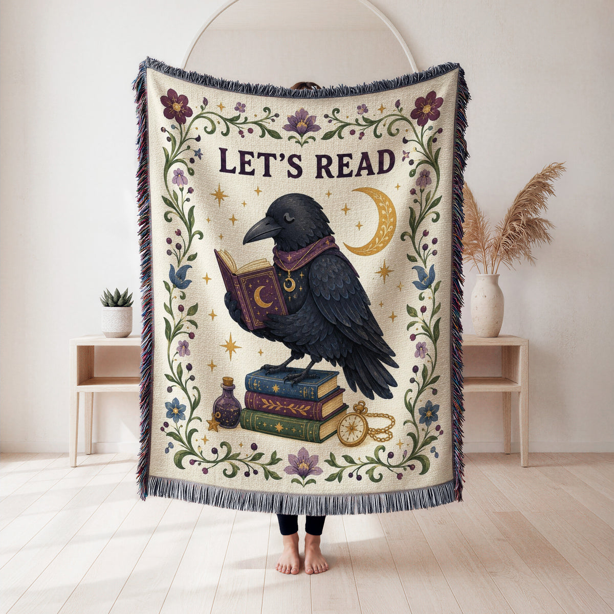 Let's Read Raven & Moon Blanket