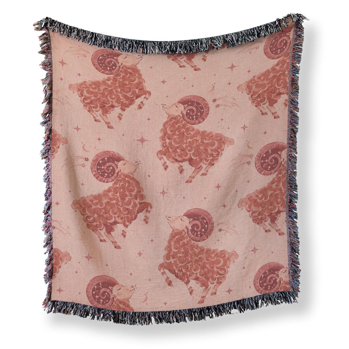 Aries Celestial Ram Pattern Blanket