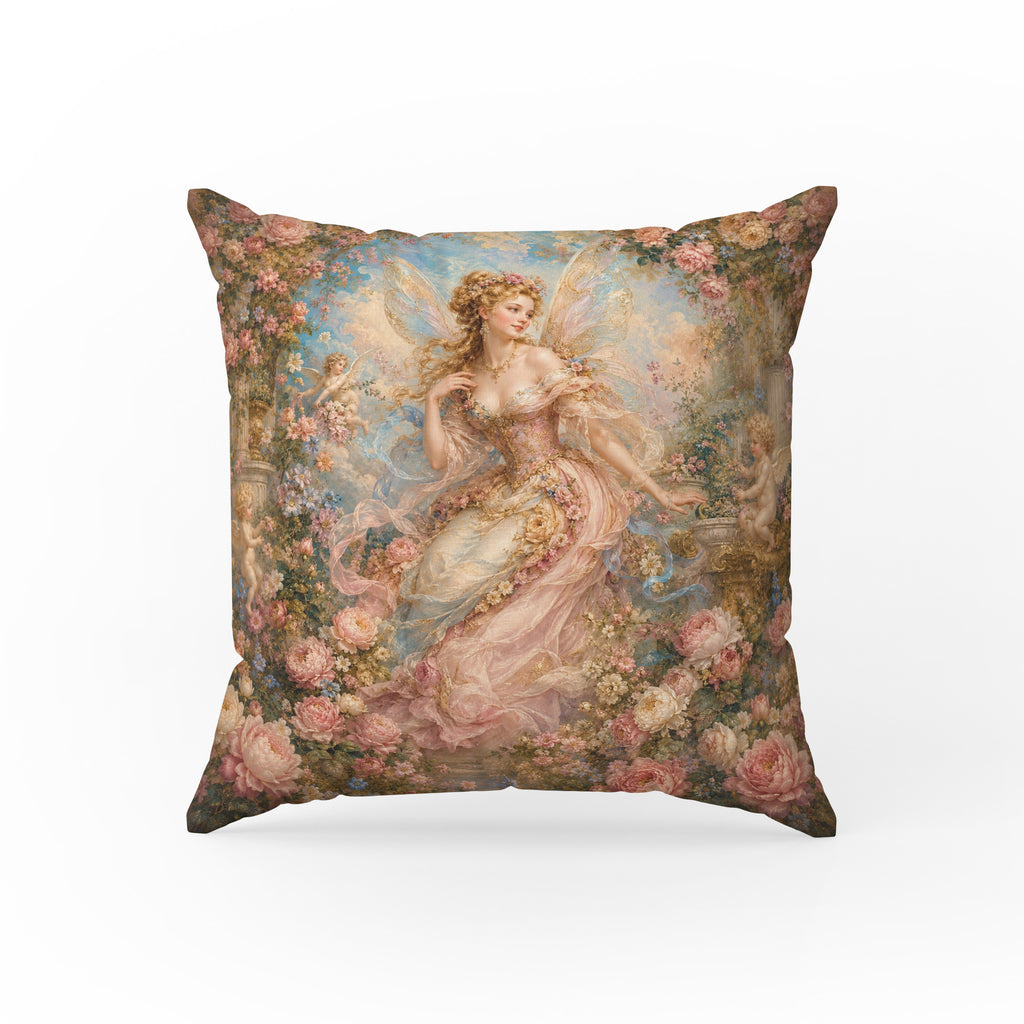The Rose Garden Fairy – Romantic Floral Pillow