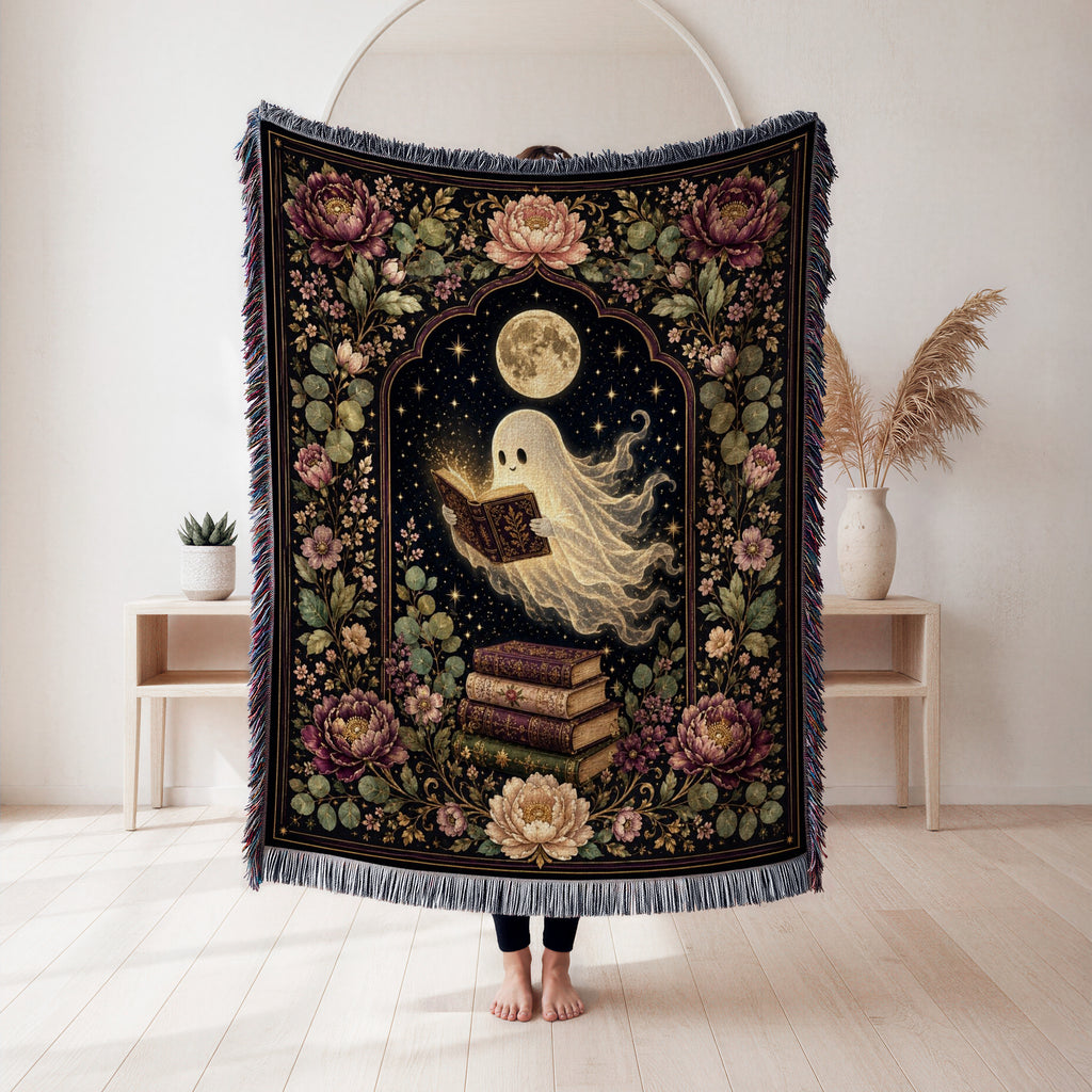 Peony Moon Ghost Reader Blanket
