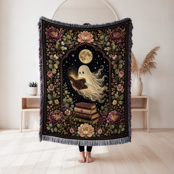 Peony Moon Ghost Reader Blanket