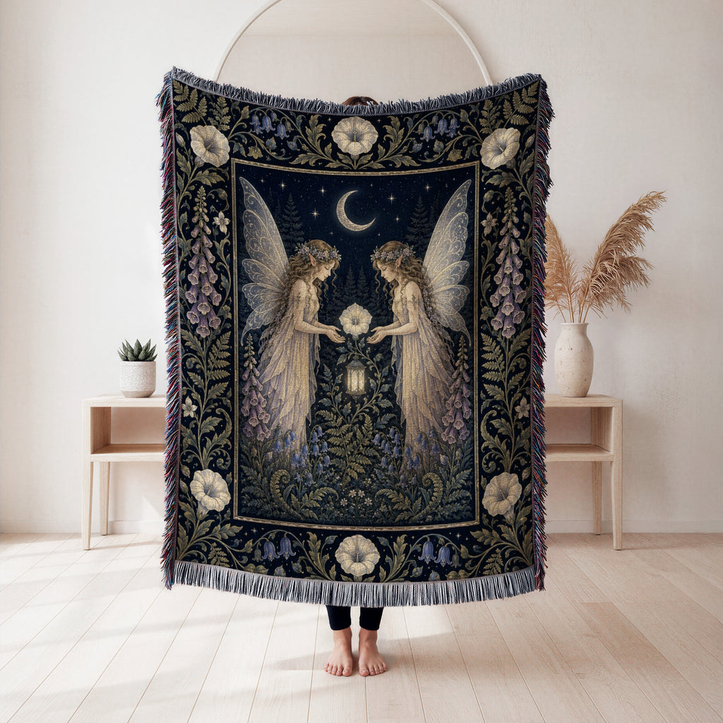 Moonlit Twin Fairies Blanket