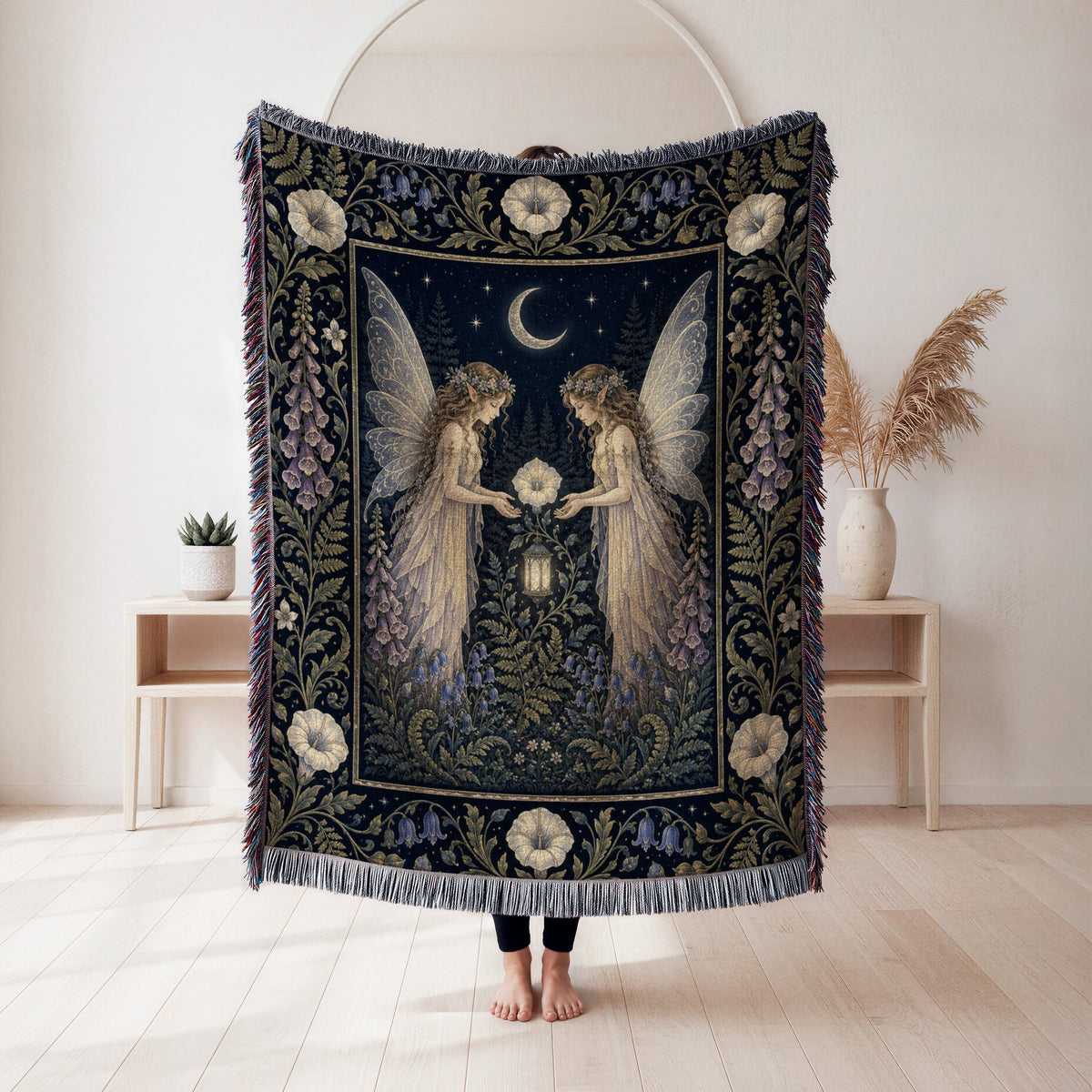 Moonlit Twin Fairies Blanket