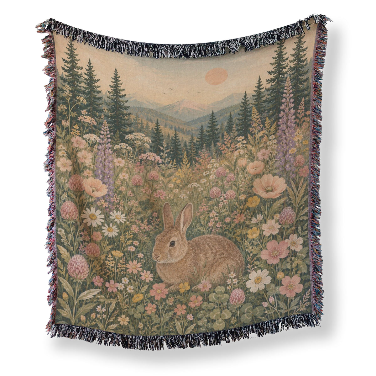 Wildflower Meadow Rabbit Blanket Main image
