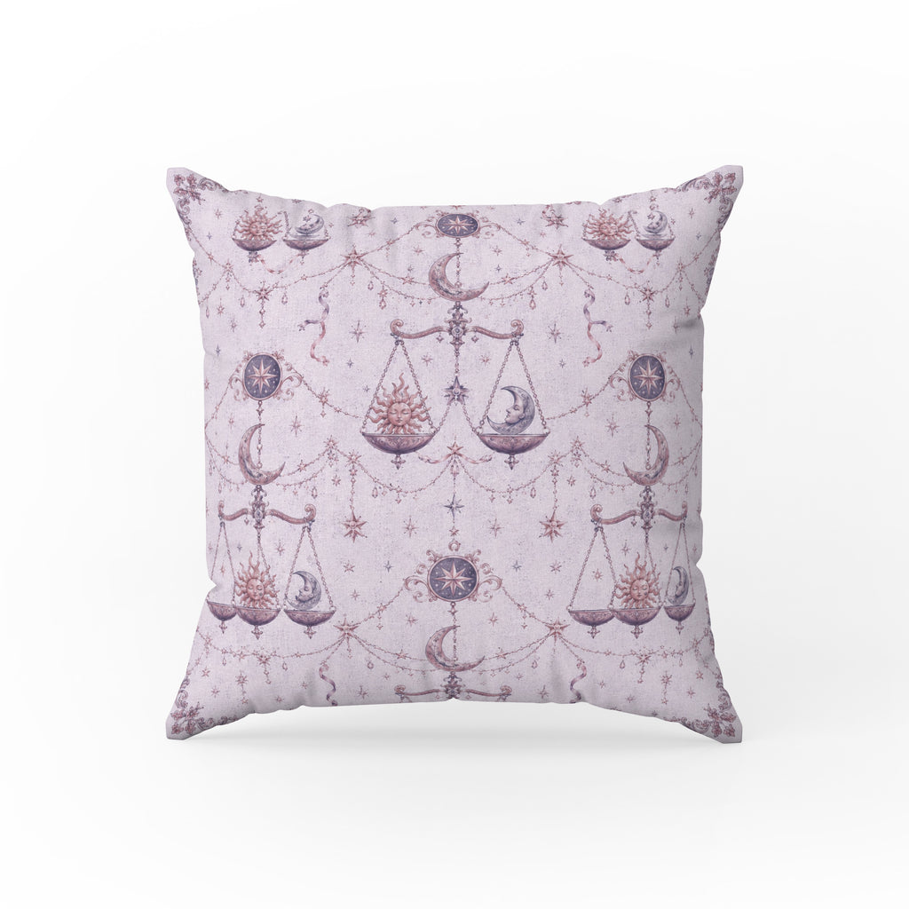 Libra Moon Scales – Lavender Zodiac Pattern Pillow