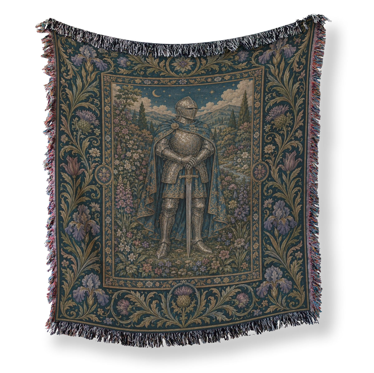 The Moonlit Blue Knight Blanket