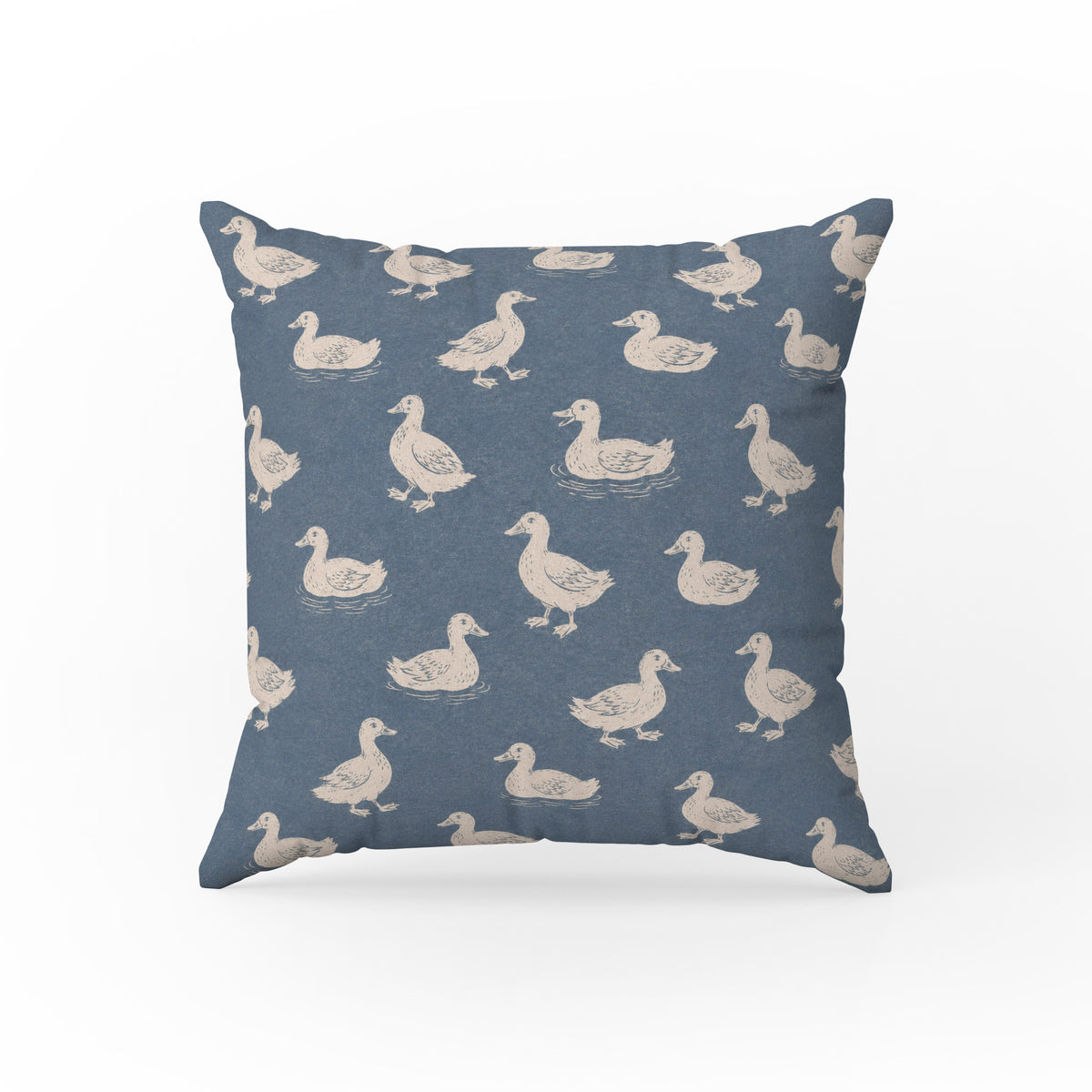 Pond Ducks – Dusty Blue Farmhouse Pillow