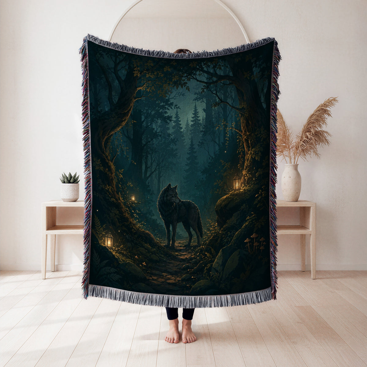 Enchanted Forest Wolf Blanket