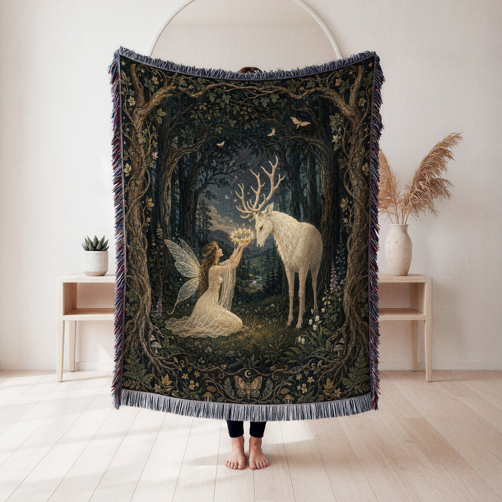White Stag Starlight Fairy Blanket