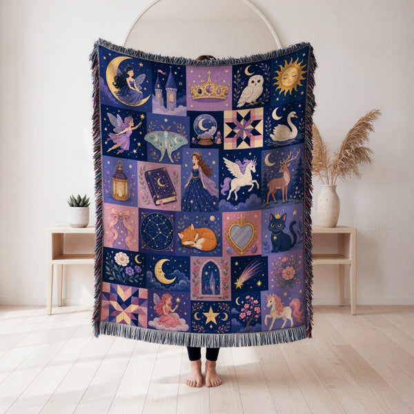 Midnight Fairytale Patchwork Blanket