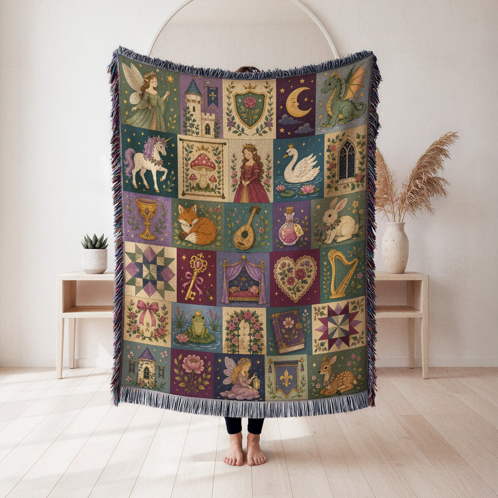 Medieval Fairy Tale Patchwork Blanket