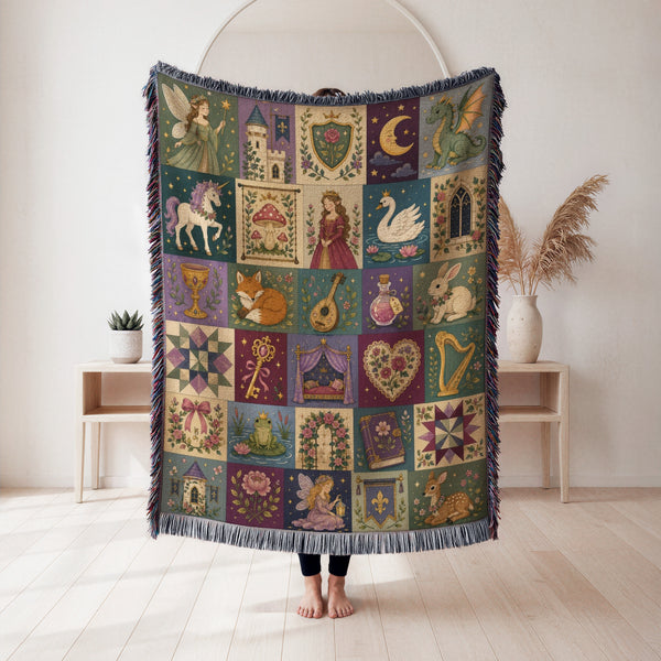 Medieval Fairy Tale Patchwork Blanket