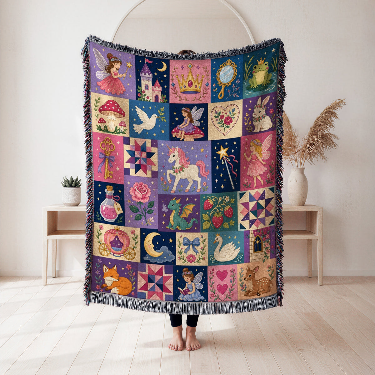 Pastel Fairy Tale Patchwork Blanket