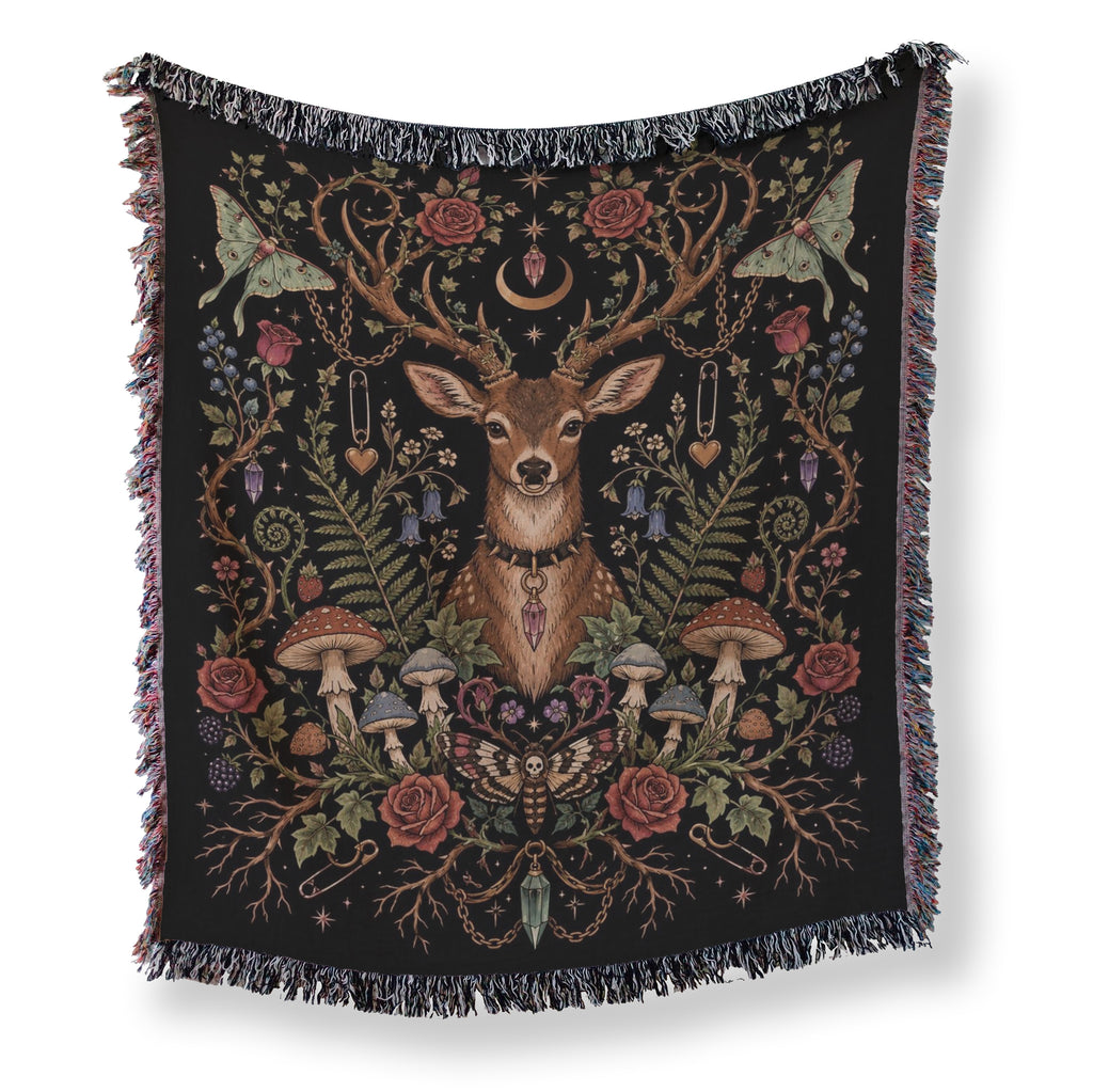 Moonlit Stag Mushroom Blanket