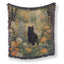 Golden Woodland Black Cat Blanket