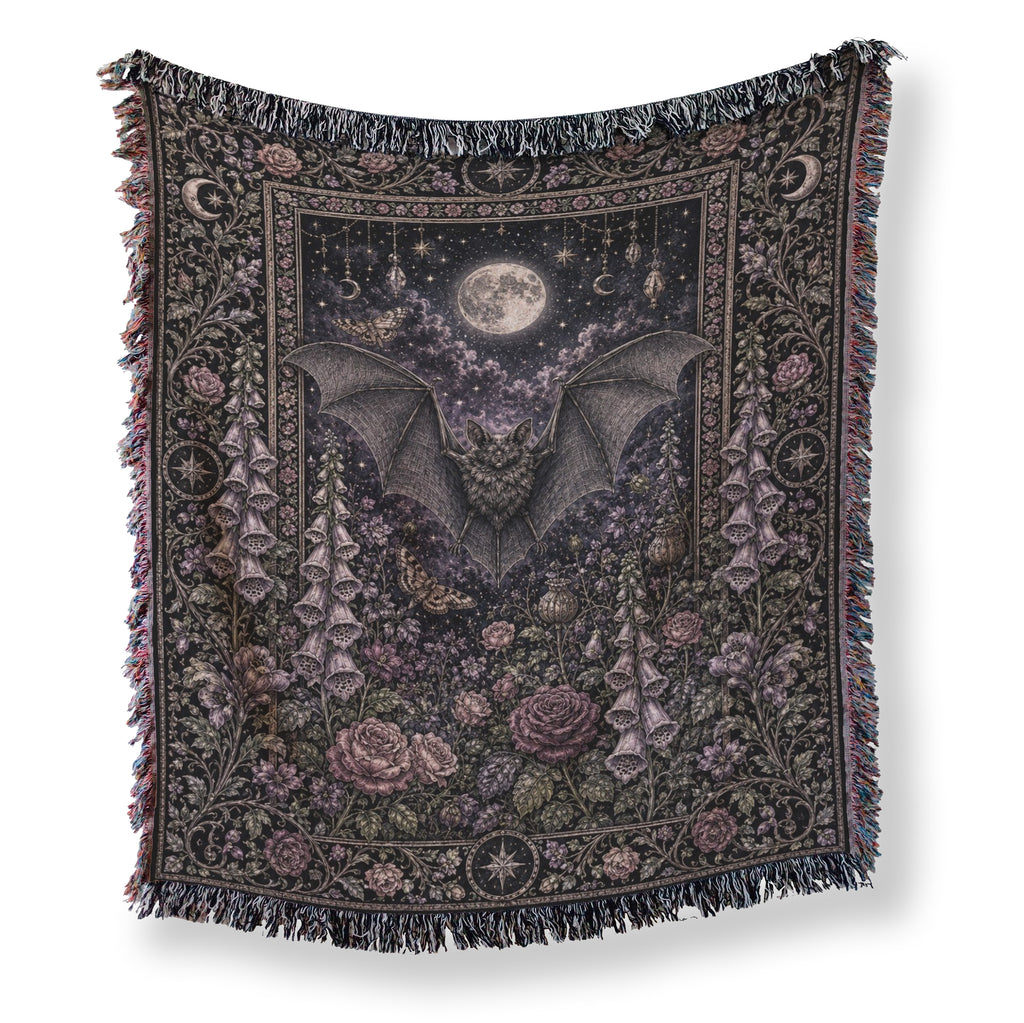 Moonlit Bat Garden Blanket