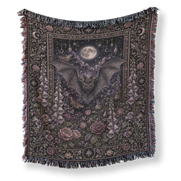 Moonlit Bat Garden Blanket
