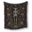 Taurus Roses & Horns – Gothic Skeleton Zodiac Blanket