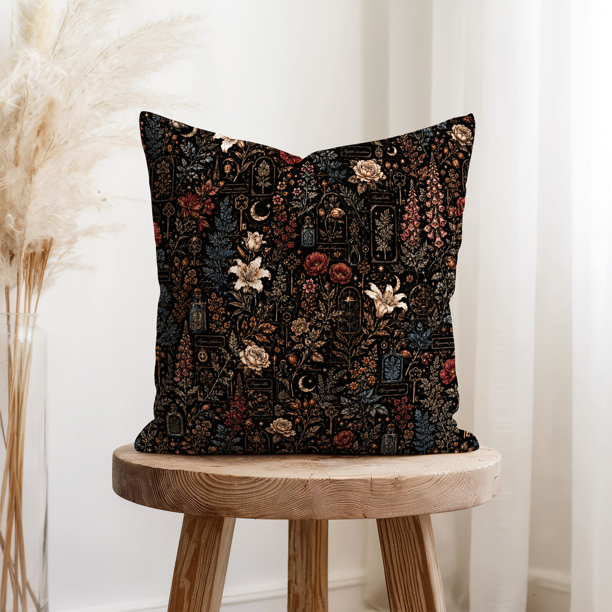 The Apothecary Garden – Gothic Botanical Pillow