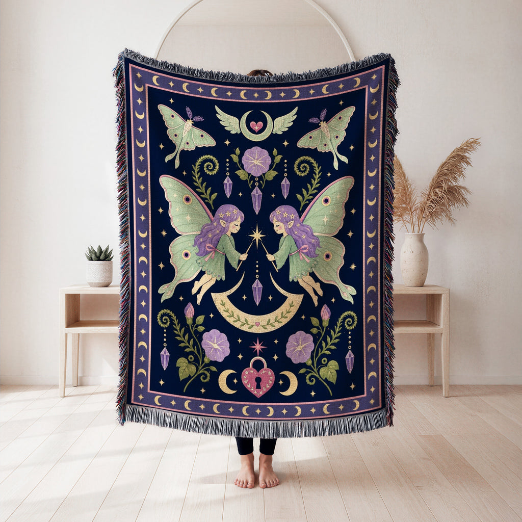 Luna Moth Twin Fairies Blanket