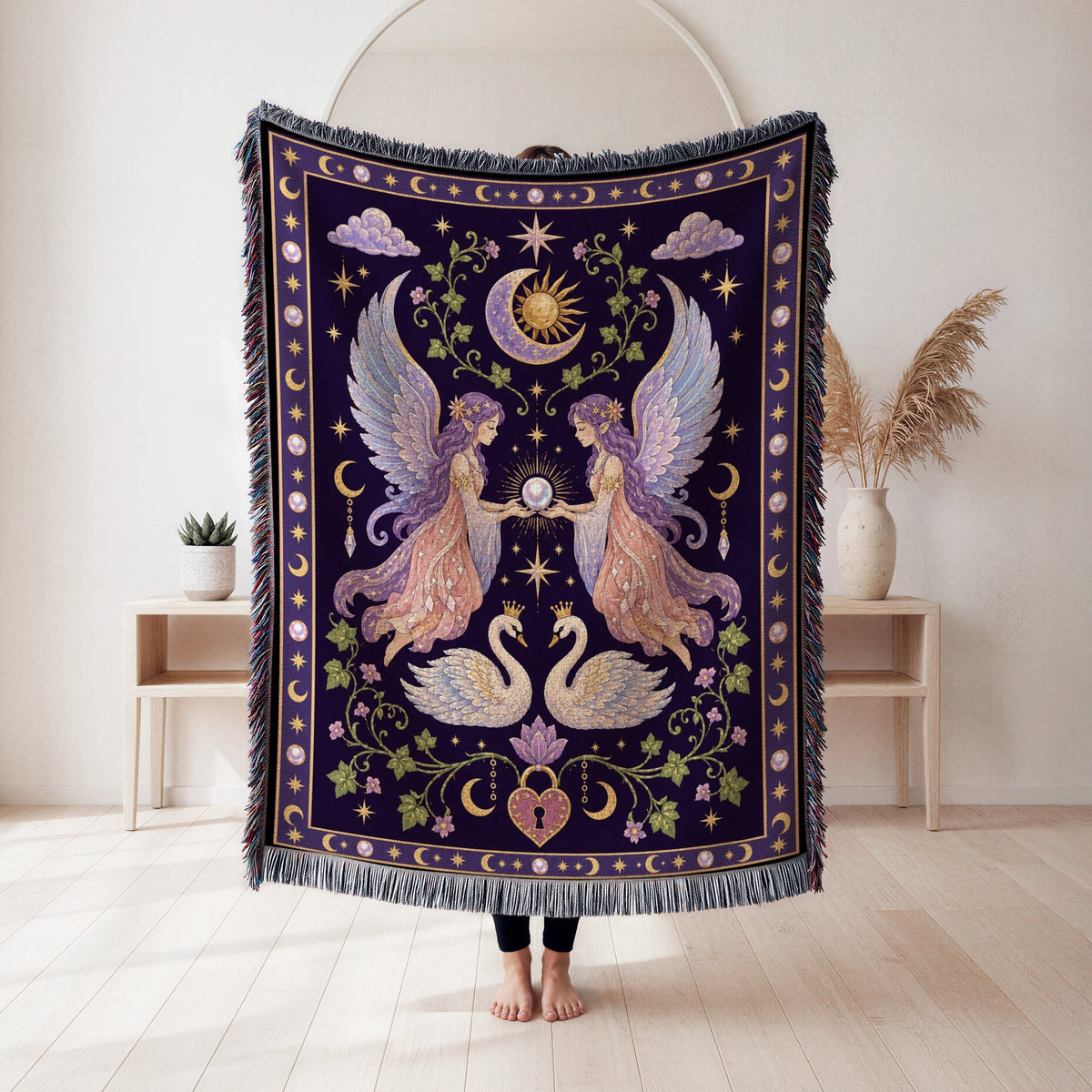 Celestial Swan Fairies Blanket