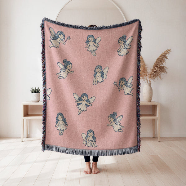 Pink Tiny Fairy Pattern Blanket