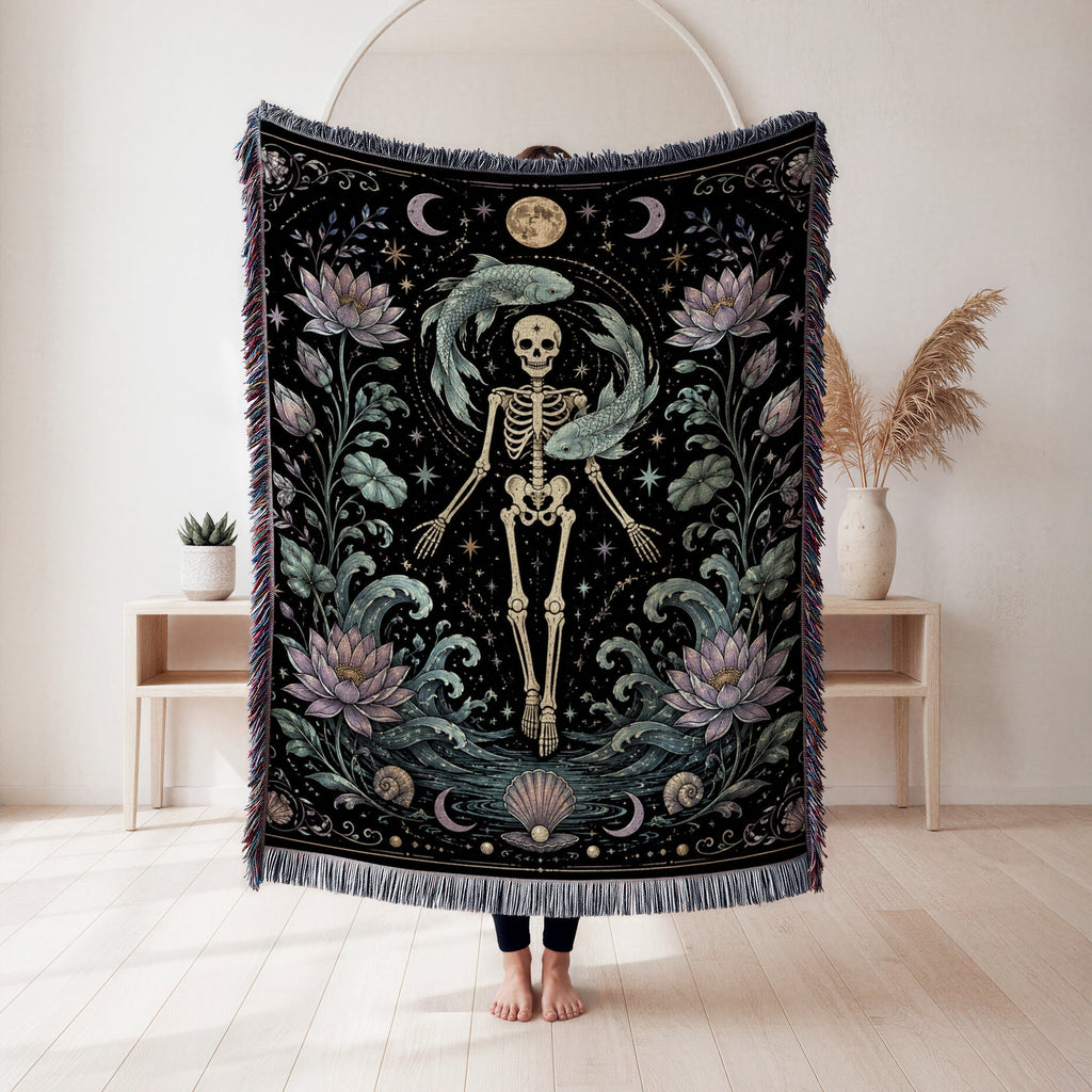 Pisces Celestial Skeleton Blanket