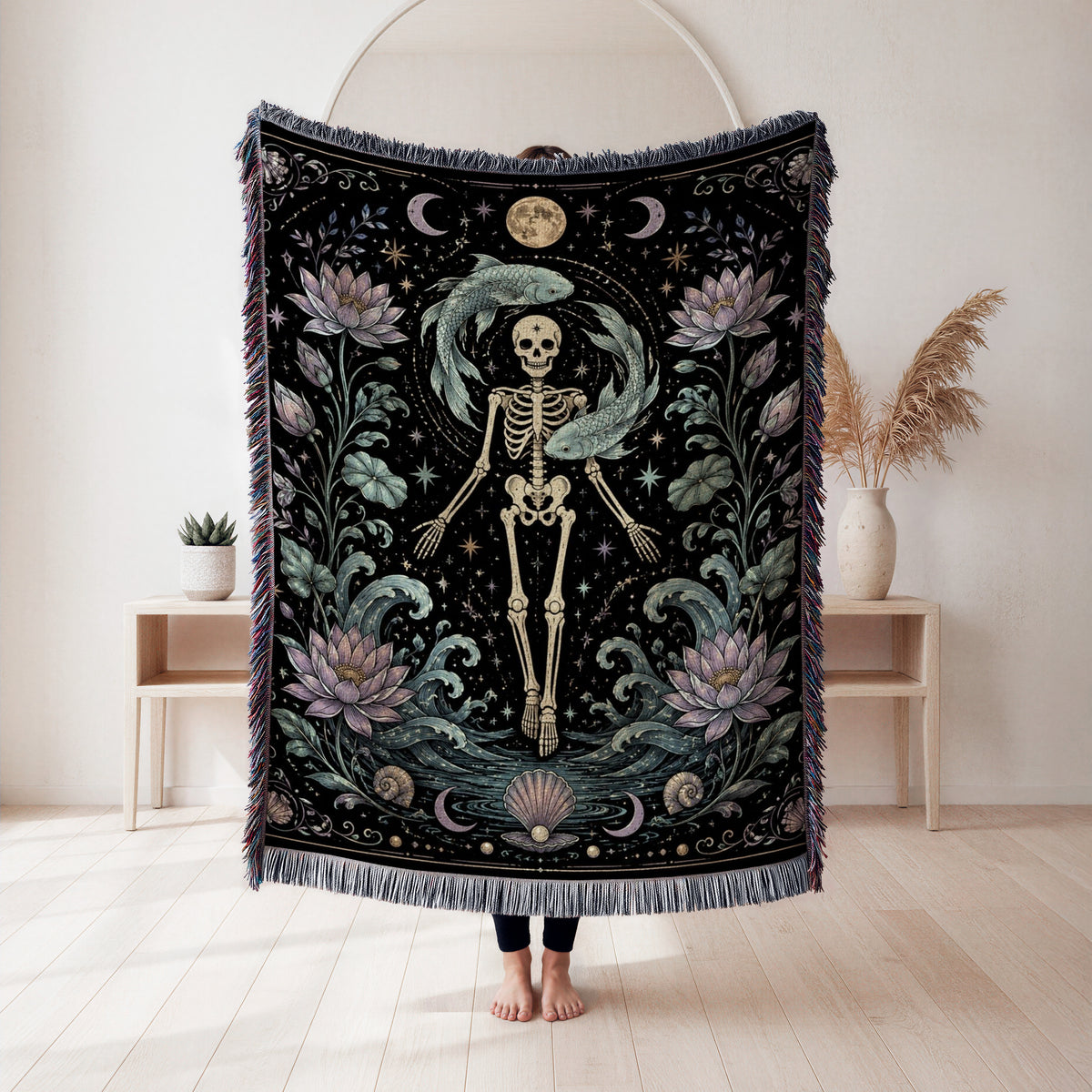 Pisces Celestial Skeleton Blanket