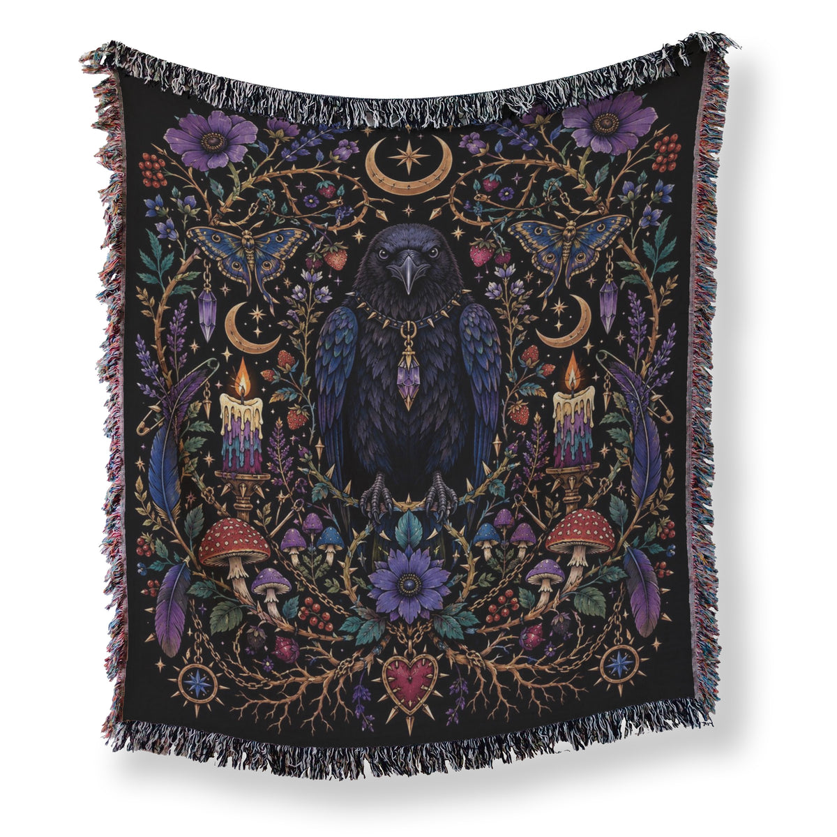 Midnight Raven Moon Blanket