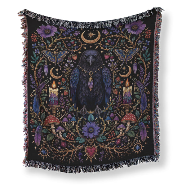 Midnight Raven Moon Blanket