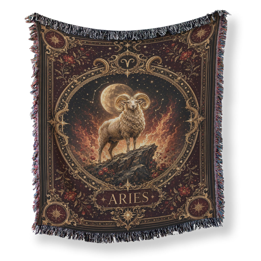 Aries Firemoon Ram Zodiac Blanket