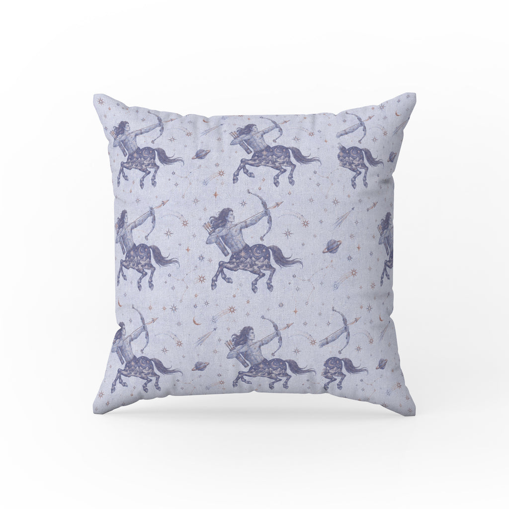 Sagittarius Star Archer – Blue Zodiac Pattern Pillow