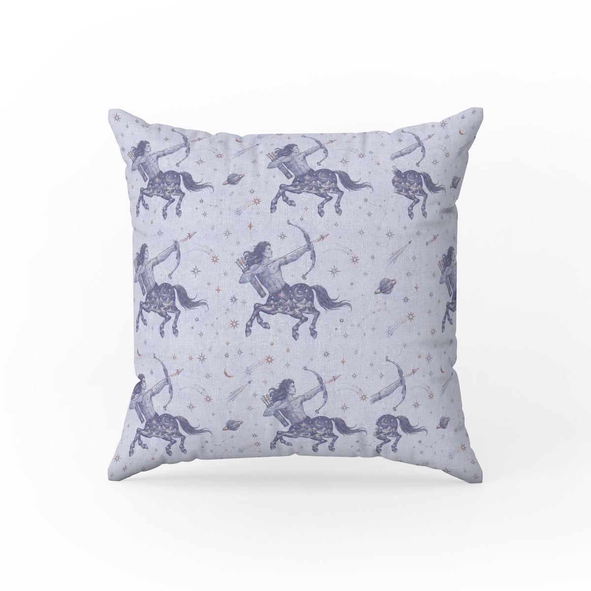 Sagittarius Star Archer – Blue Zodiac Pattern Pillow