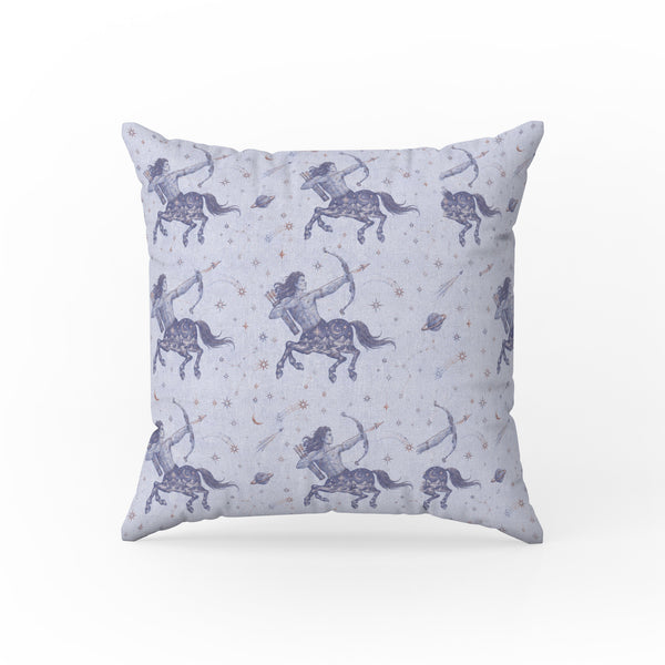 Sagittarius Star Archer – Blue Zodiac Pattern Pillow