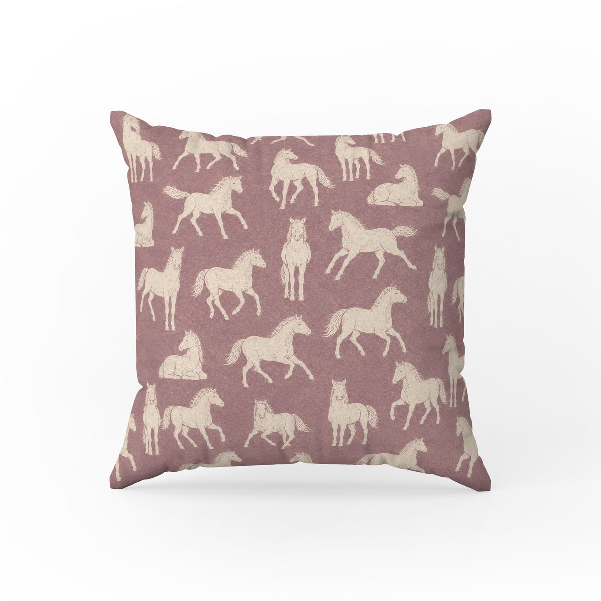 Mauve Meadow Horses – Equestrian Pillow Main image