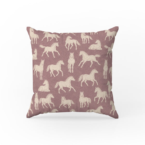 Mauve Meadow Horses – Equestrian Pillow