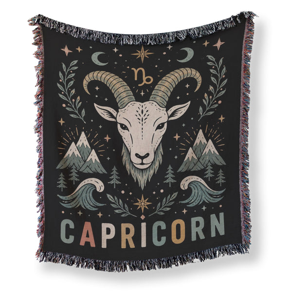 Capricorn Mountain Goat Zodiac Blanket