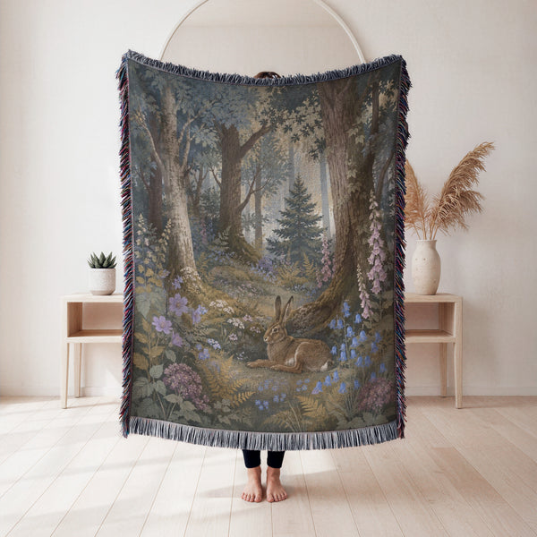 Bluebell Hare Forest Blanket