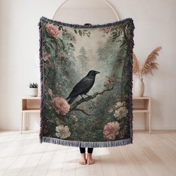 Peony Raven Forest Blanket