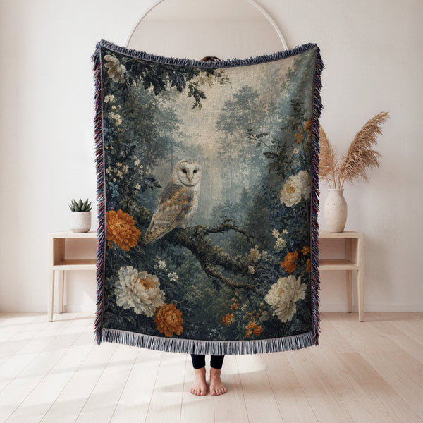 Woodland Barn Owl Blanket