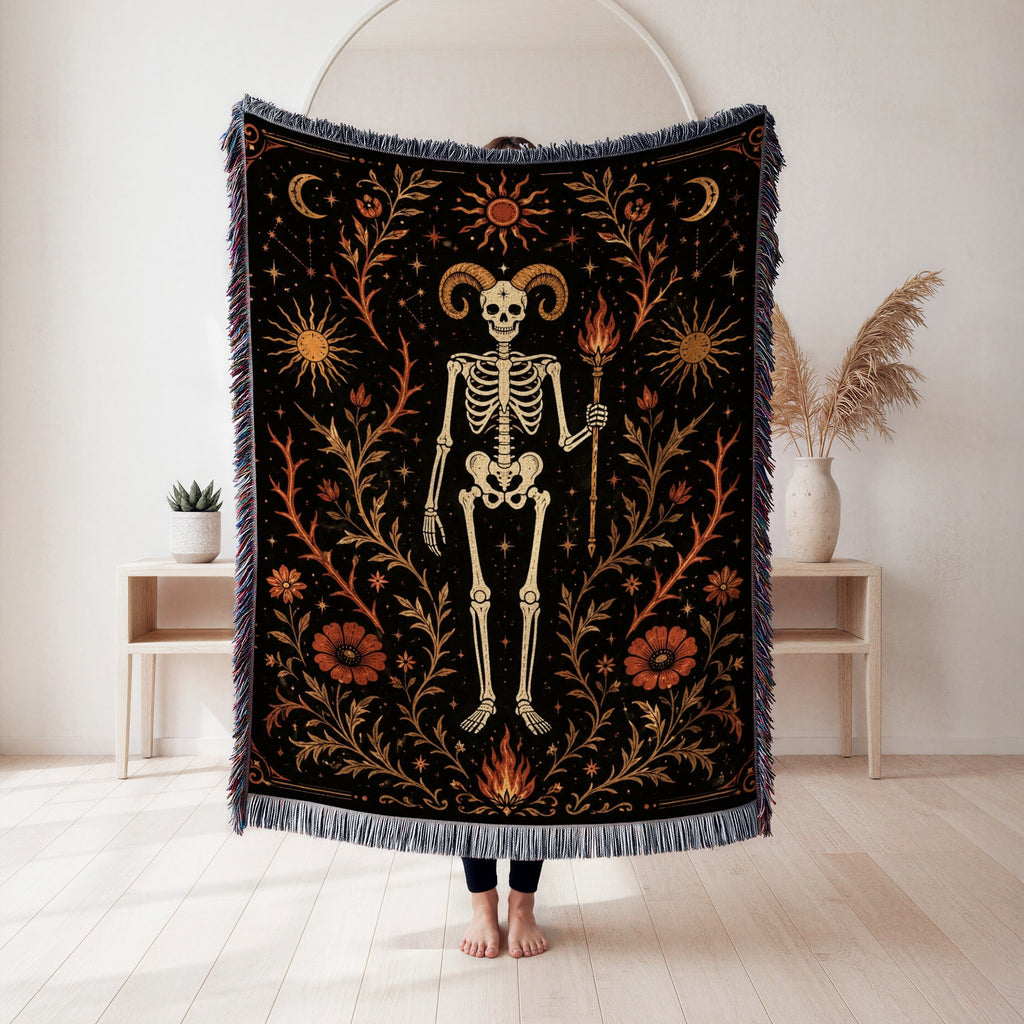 Aries Celestial Skeleton Blanket