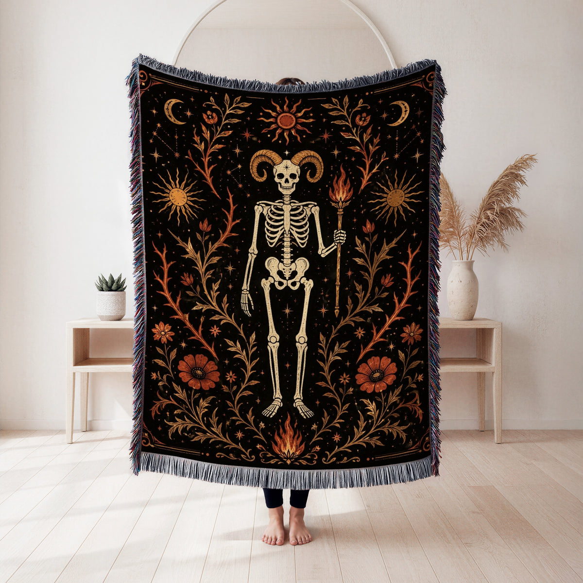 Aries Celestial Skeleton Blanket