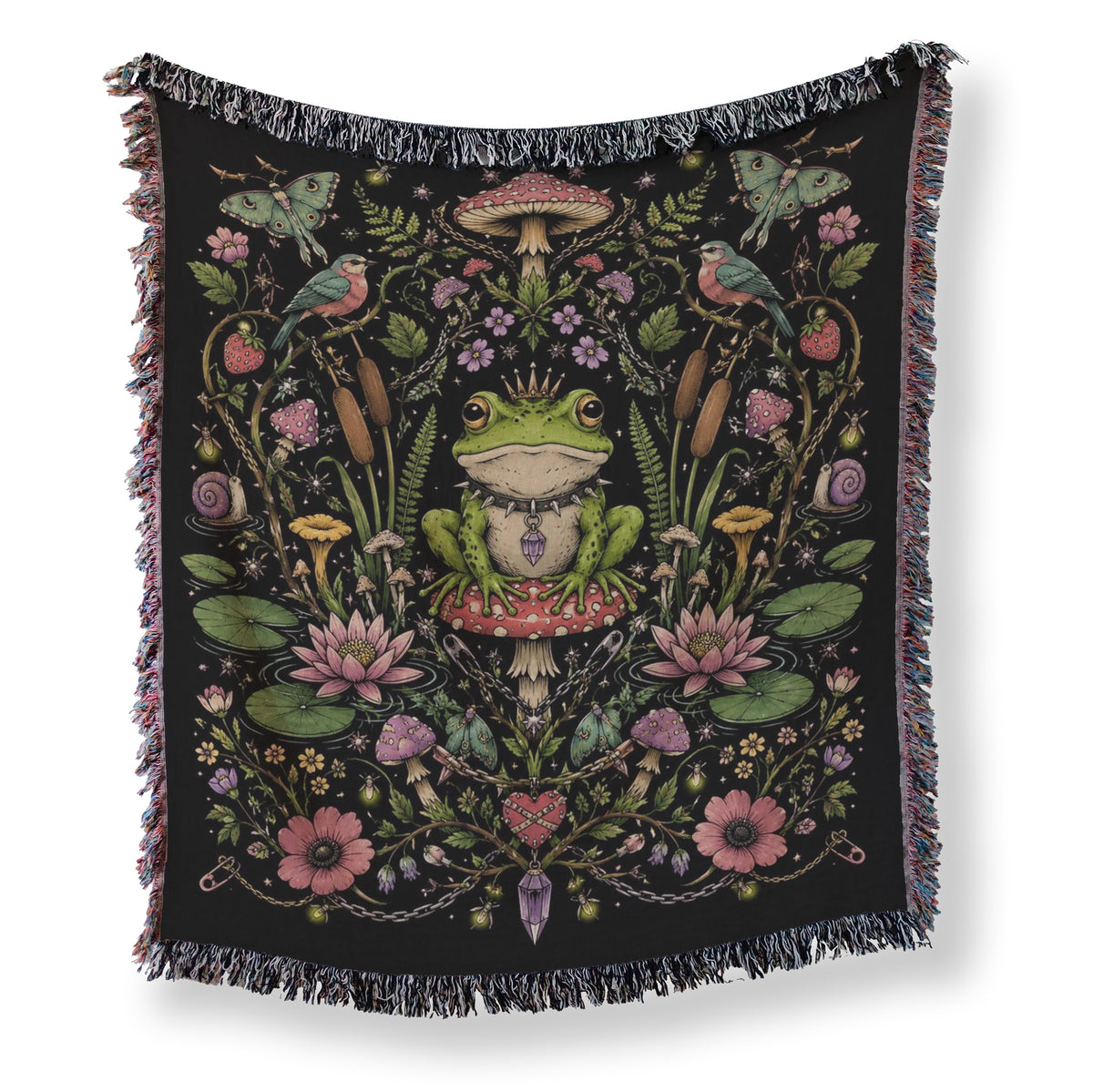 Enchanted Frog Mushroom Blanket