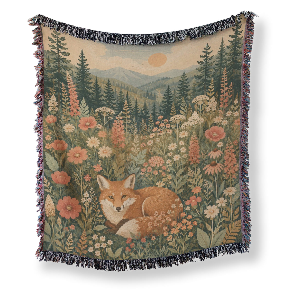 Sunset Meadow Fox Blanket Main image