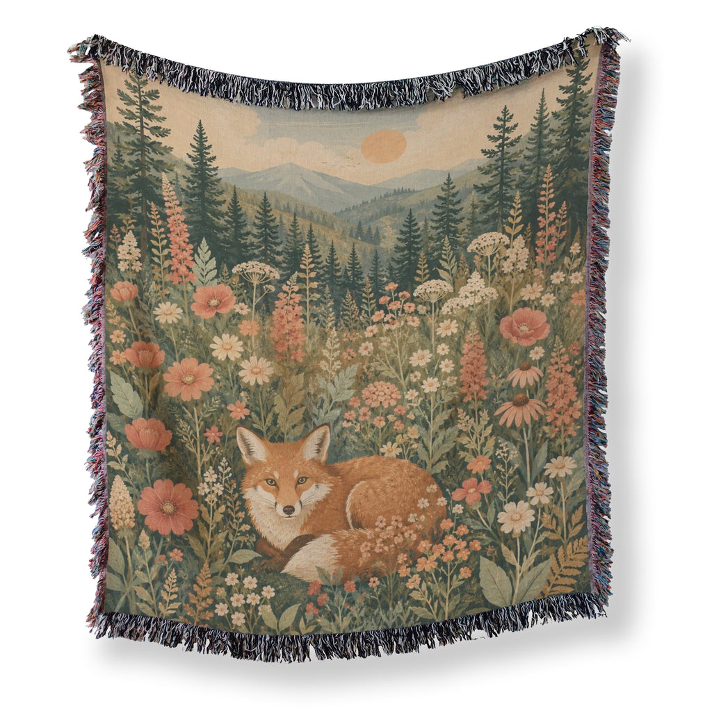 Sunset Meadow Fox Blanket