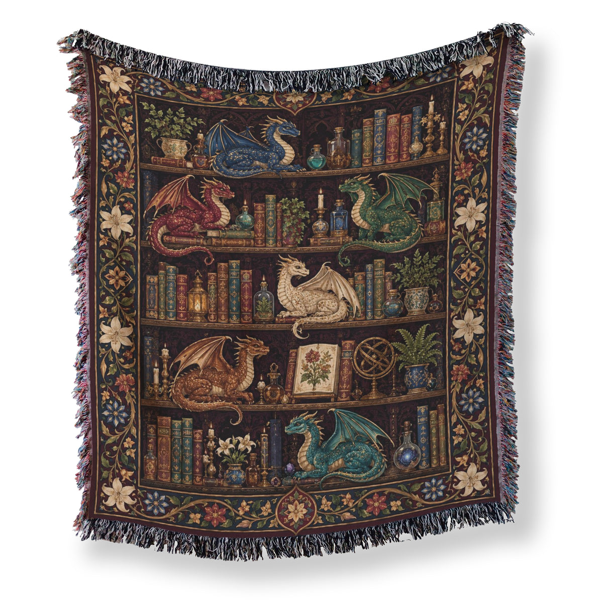 Enchanted Dragon Bookshelf Blanket