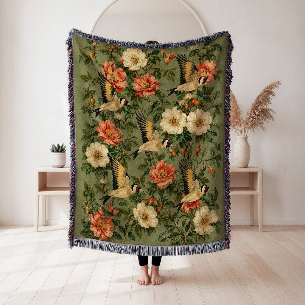 Goldfinch Wild Rose Blanket