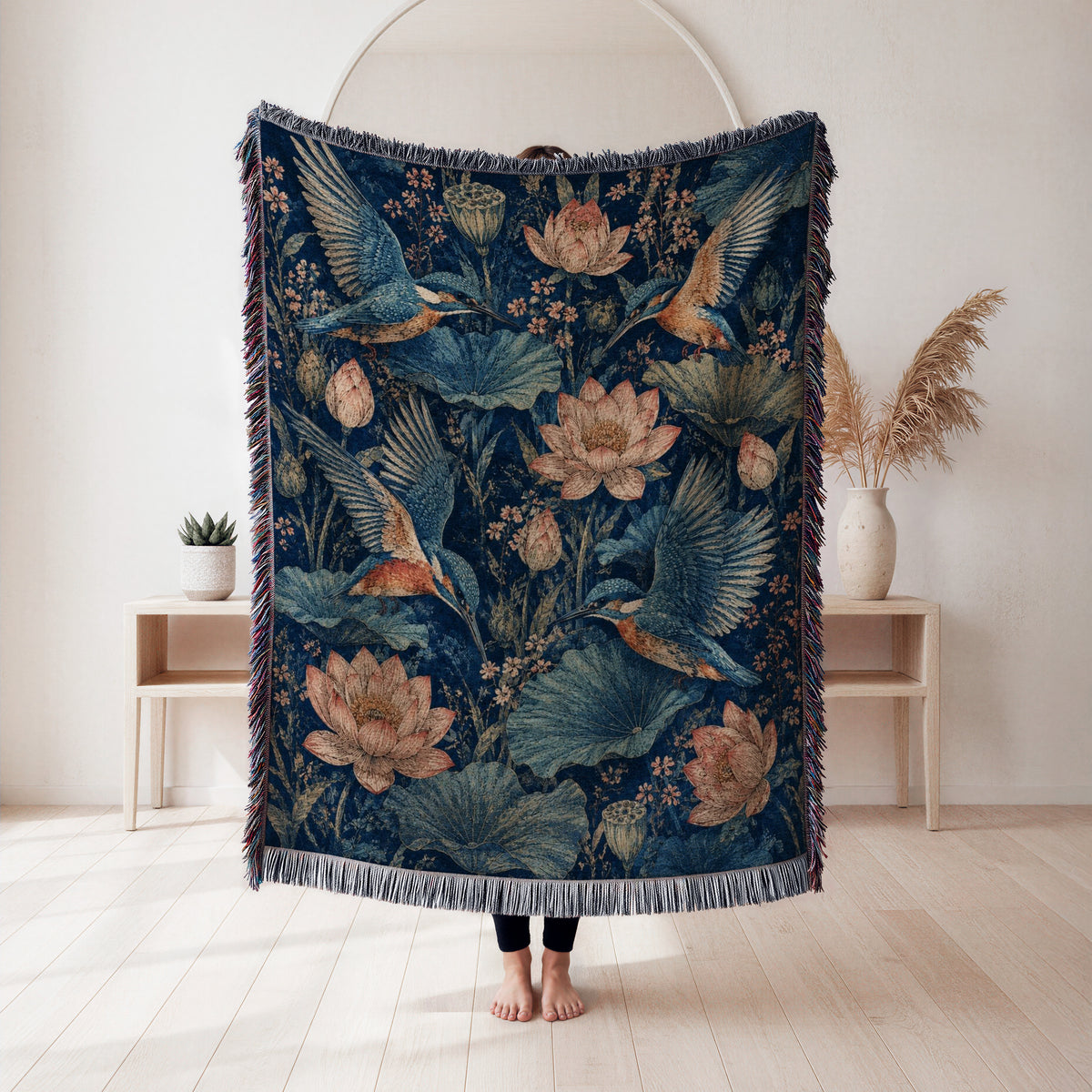 Kingfisher Lotus Blanket