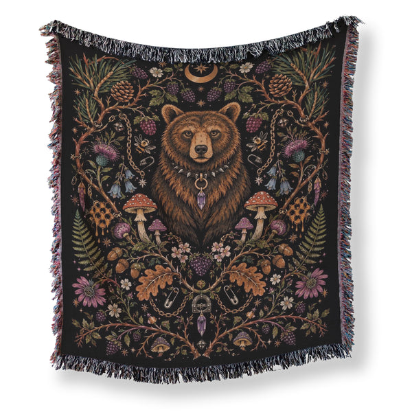 Forest Bear Moon Blanket