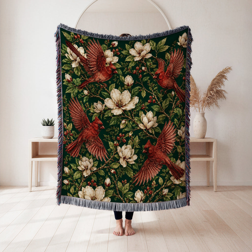 Cardinal Magnolia Garden Blanket